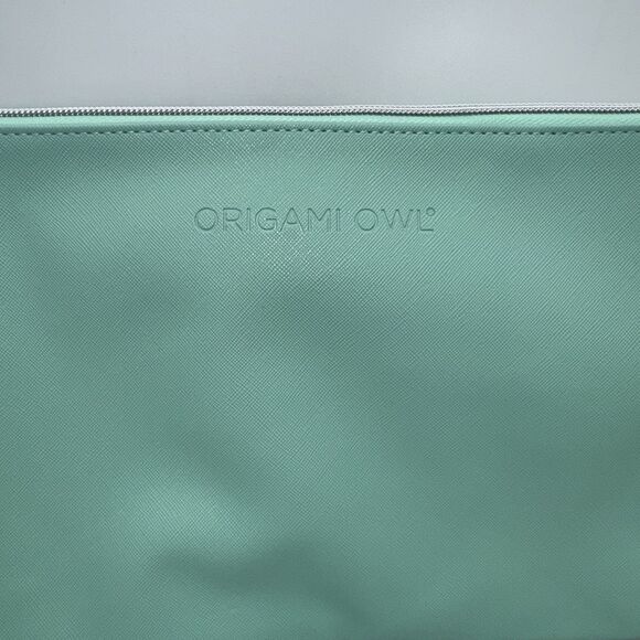 Origami Owl Purse Organizer Makeup Travel Case Cosmetic Bag Teal - Picture 2 of 5